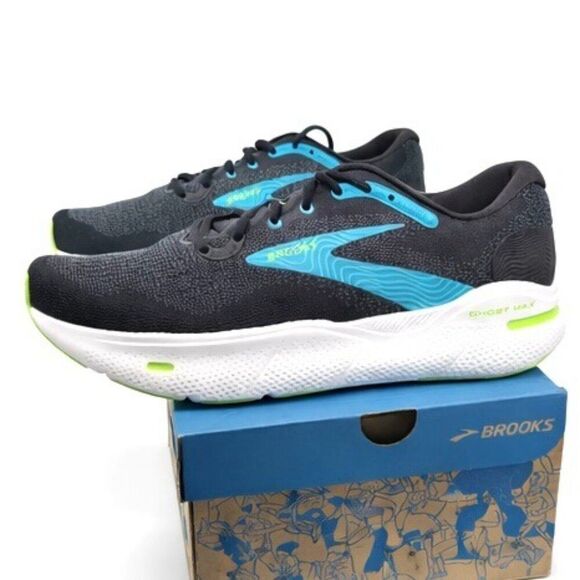 Brooks Ghost Max Cushioned Running Shoes Mens 12.5 Black Atomic Blue Jasmine main image 6